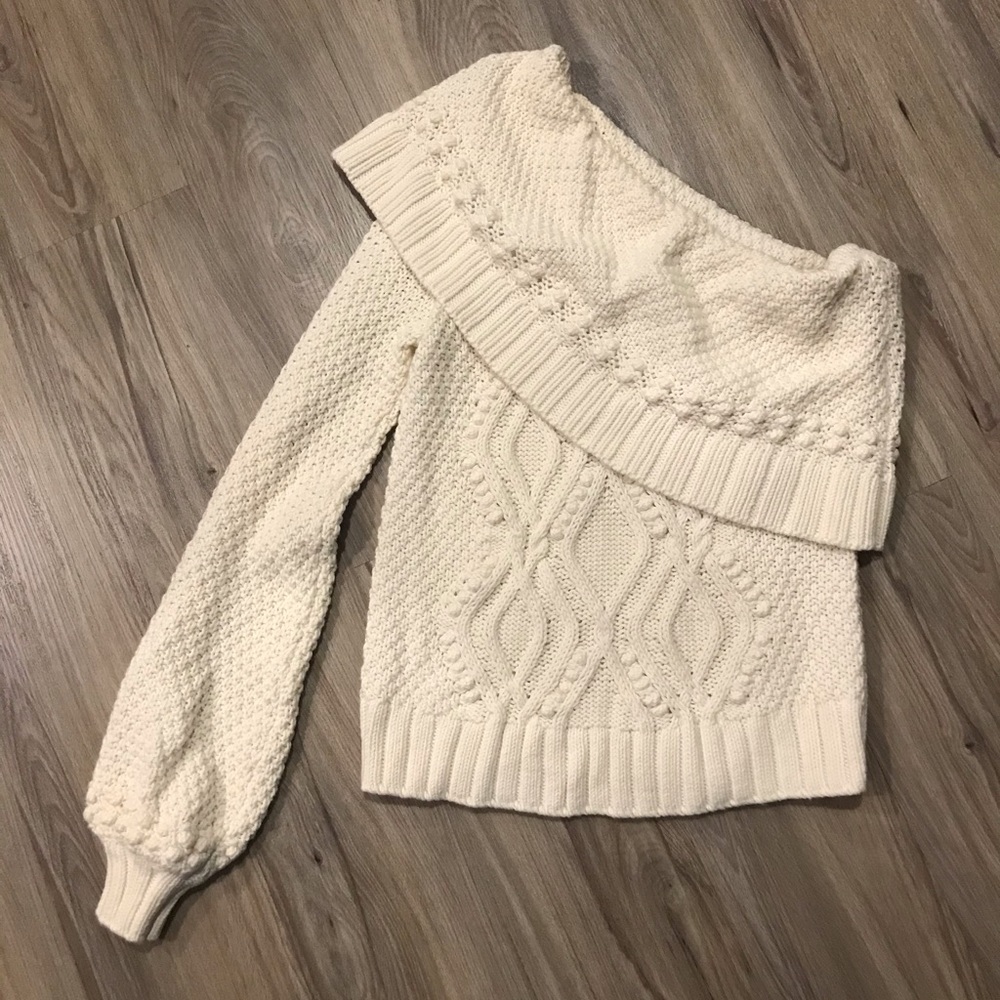 EUC Intermix Dahlia One Shoulder Knit Sweater